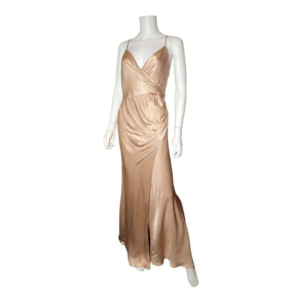 NWT $360 SHONA JOY La Lune Cross Draped Maxi Dress in Desert Rose US 6